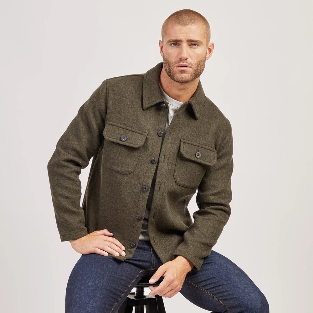 Todd Snyder Olive 100% Wool‎ Overshirt Jacket